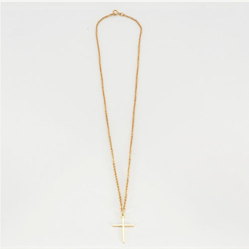 Collier Collier croix en or jaune 58 Facettes AB42