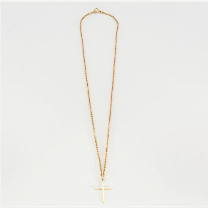 Collier Collier croix en or jaune 58 Facettes AB42