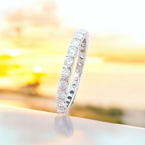 Bague Bague Alliance Américaine US Diamants 0,78 carat - Or Blanc 18 K 58 Facettes AA 1682