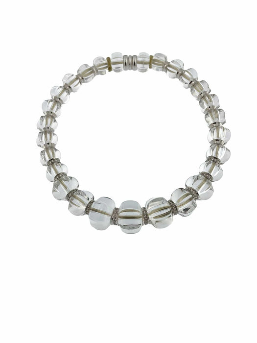 Collier BACCARAT - Collier Sherazade en or blanc avec cristaux et diamants 58 Facettes