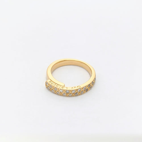 Bague 46 GUY LAROCHE - Alliance en or jaune et diamants 58 Facettes 26367
