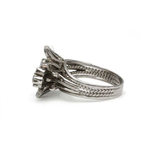 Bague 57 Bague - Or blanc & Diamants 58 Facettes 250309R