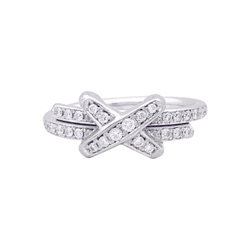 Bague 52 Bague Chaumet "Jeux de Liens" or blanc, diamants. 58 Facettes 33683