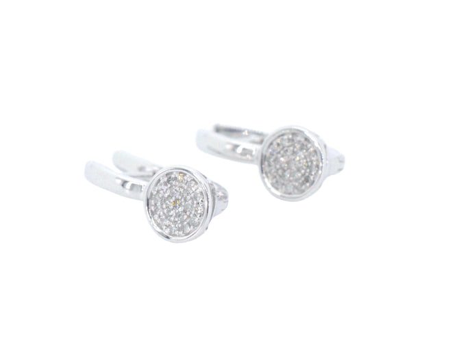 Boucles d'oreilles Boucles d'oreilles en or blanc avec diamants 58 Facettes 2280