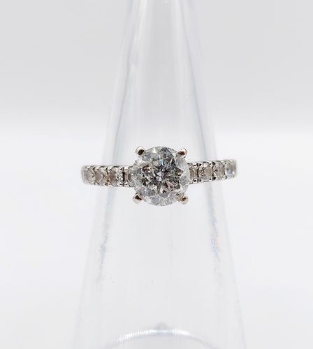 Bague Bague solitaire or blanc diamant de 1,15 carat - certificat 58 Facettes A04032