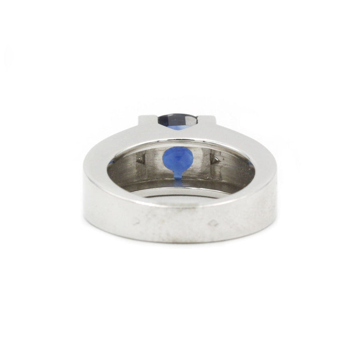 Bague 51 Bague or blanc, saphir, diamants 58 Facettes 220132R