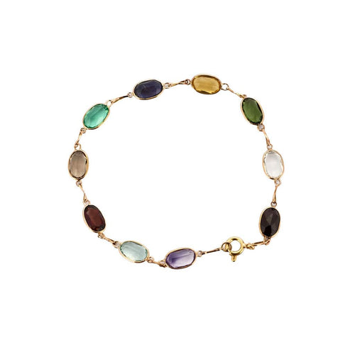 Bracelet Bracelet or jaune et pierre de couleurs 58 Facettes NAR03012