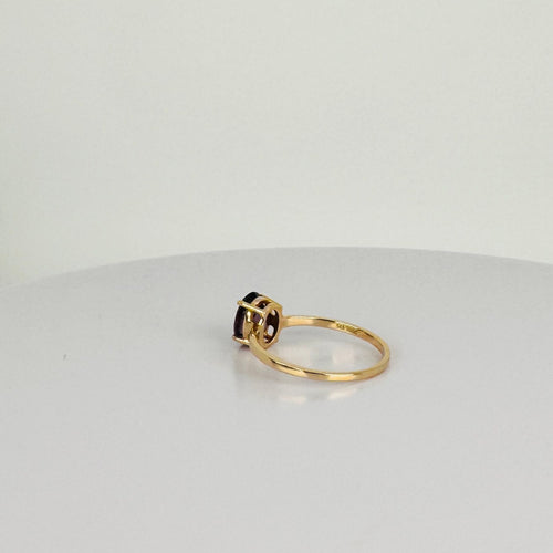 Ring yellow gold with Oval Purple Natural Spinel 58 Facettes 2504088