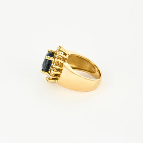 Bague 46 Bague marguerite, or jaune, saphir et diamants 58 Facettes CO2