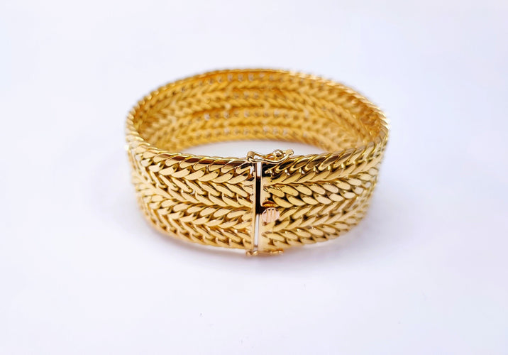Bracelet Bracelet manchette or jaune 58 Facettes Brac.manch-1644