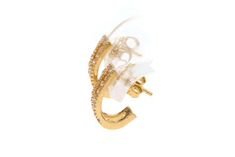 Boucles d'oreilles Boucles d'oreilles contemporaines en or jaune 18 carats serties de diamants "taille" brillant (+-0.45ct) 58 Facettes B487