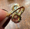 Bague 55 Bague or jaune, fleurs corail et brillants 58 Facettes 7245 A