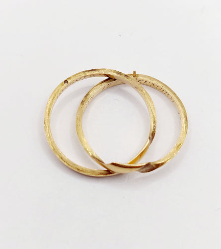 Bague 55.5 RARE Alliance jumelées victorienne or jaune 18k (circa 1872) antique 58 Facettes A06007