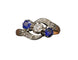 Bague Ancienne Trio Saphirs et Diamant