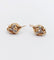Boucles d'oreilles Dormeuses art déco en or rose 18k et pierres blanches (circa 1940) 58 Facettes A06470