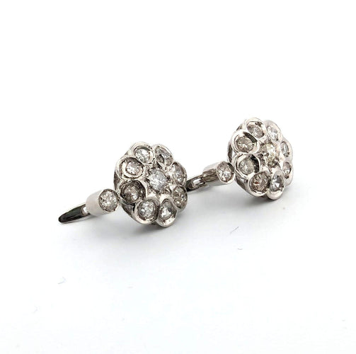 Boucles d'oreilles Boucles d'oreilles en platine avec diamants 58 Facettes