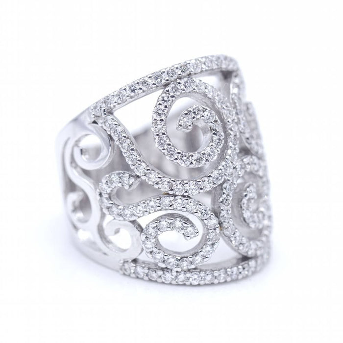 Bague 54.5 Bague en or blanc et diamants 58 Facettes N102879LF