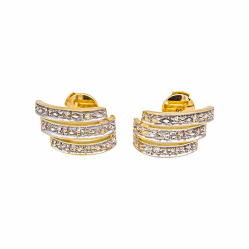 Boucles d'oreilles  Or jaune, Or blanc Diamant