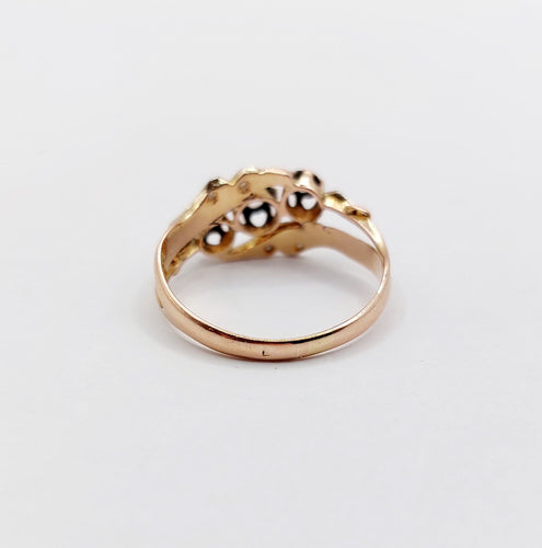 Bague 51 Bague or rose, diamants taille rose (circa 1900) tourbillon 58 Facettes A06288