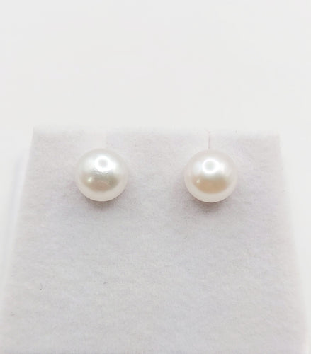 Boucles d'oreilles Puces d'oreilles or rose, perle de culture (circa 1900) 58 Facettes A05944