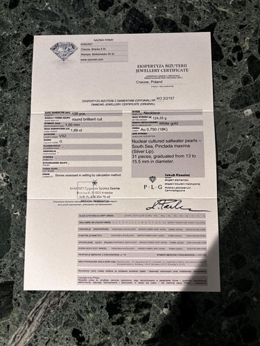 Collier Collier vintage en or blanc et perles des mers du Sud 58 Facettes 0020002127