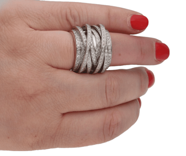 Bague 54 Bague or blanc diamant 58 Facettes 3623