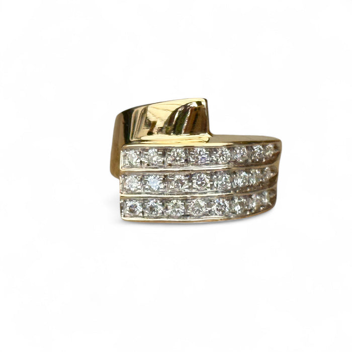 Bague 51 Rochas Paris - Bague or jaune diamants 58 Facettes 252