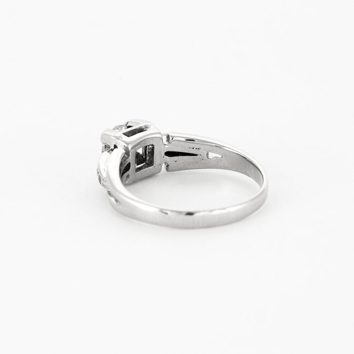 Solitaire or blanc platine diamants