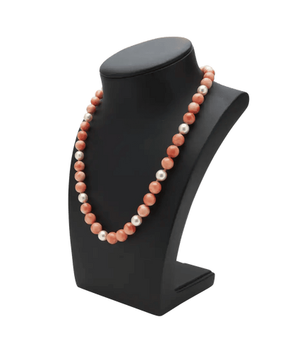 Collier Or jaune Perle corail Nacre