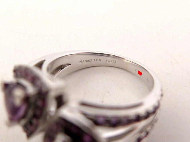 Bague 52 bague MAUBOUSSIN subtile dualite t52 amethyste diamants or blanc 18k 58 Facettes 267691