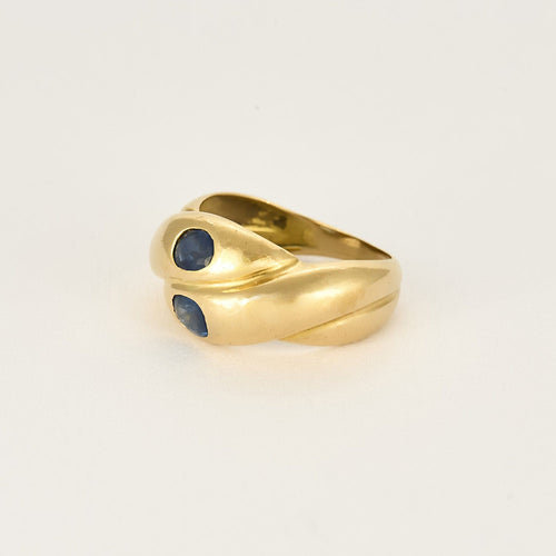 Bague 53,5 Bague tressée en or jaune et saphirs 58 Facettes ENG10872
