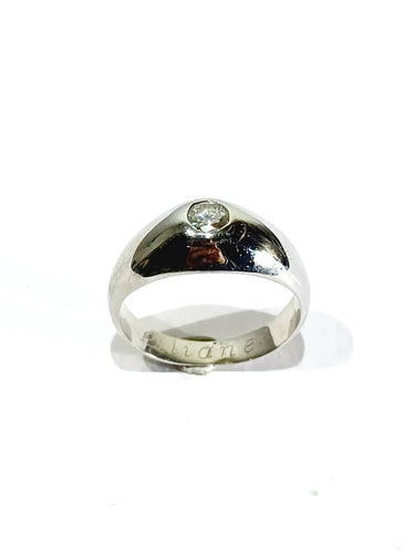 Bague 50 Bague Dôme en or blanc diamant 58 Facettes