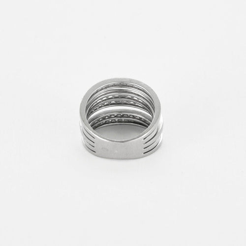 Bague 49 Bague moderne or blanc et diamants 58 Facettes EVR2612