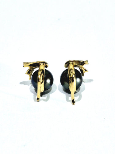 Boucles d'oreilles Boucle d'oreilles or jaune et Perles de Tahiti 58 Facettes
