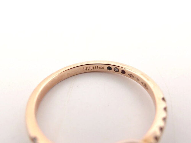 Bague 55 bague juliette juju j0303p 6mm en or rose 18k & diamants 0.45ct 58 Facettes 267117