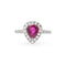 Bague Bague en or blanc avec rubis du Mozambique de 0,85 ct et diamants 58 Facettes 12715