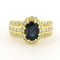 Bague 55 Bague en or jaune avec saphir jusqu'à 1,65 ct et diamants taille brillant jusqu'à 1,00 ct 58 Facettes