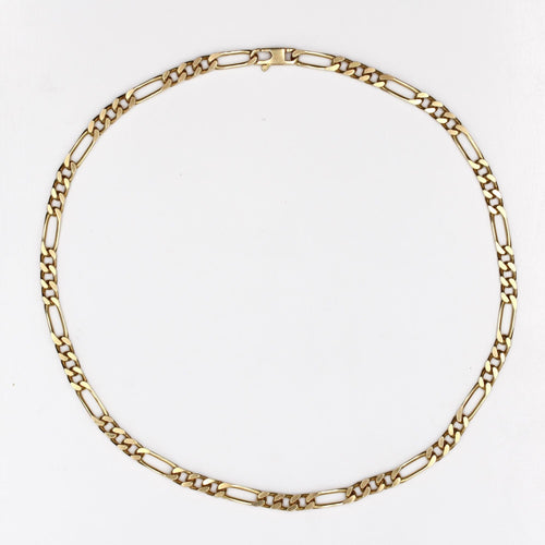 Collier Chaine massive or jaune gourmette alternée limée 58 Facettes CVCH18