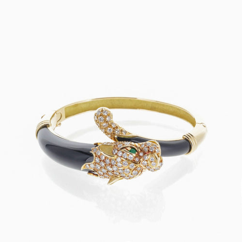 Bracelet Bracelet Panthère Or Jaune Diamants et Onyx 58 Facettes 2.18782