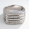 Bague 56 Bague moderne rectangulaire en or gris et diamants 58 Facettes 1