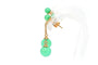Boucles d'oreilles contemporaines en or jaune 14 carats serties de jade