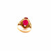 Ring 57 Vintage Signet Ring in Yellow Gold and Ruby 58 Facettes
