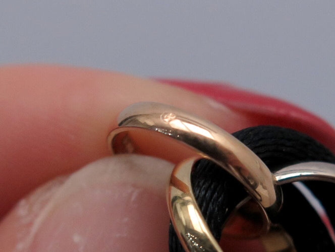 Bracelet bracelet CARTIER trinty 3 ors 18k b6016700 cordon noir 17 cm 58 Facettes 272865