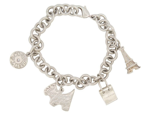Bracelet bracelet TIFFANY & CO chaine a breloques charms tour eiffel en argent 58 Facettes 259081