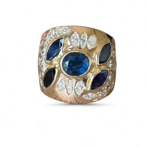 Bague 55 Bague saphirs et diamants en or rose 18 carats 58 Facettes 265