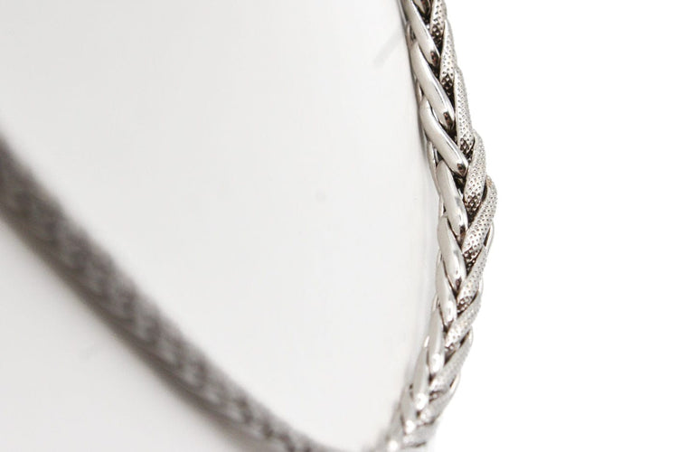 Collier Collier or blanc maille épis 58 Facettes 250079