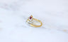 Bague 52.2 Bague Ancienne en Or Jaune Fleur Rubis et Diamants 58 Facettes