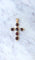 Pendentif Croix Ancienne Grenats et Perles sur Or jaune 58 Facettes