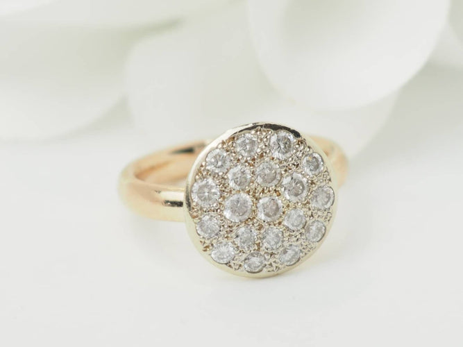 Bague 51 Bague en or jaune et diamants 58 Facettes 33406