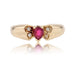 Ring 49 Modern yellow gold ruby ​​diamond ring 58 Facettes 17-024C